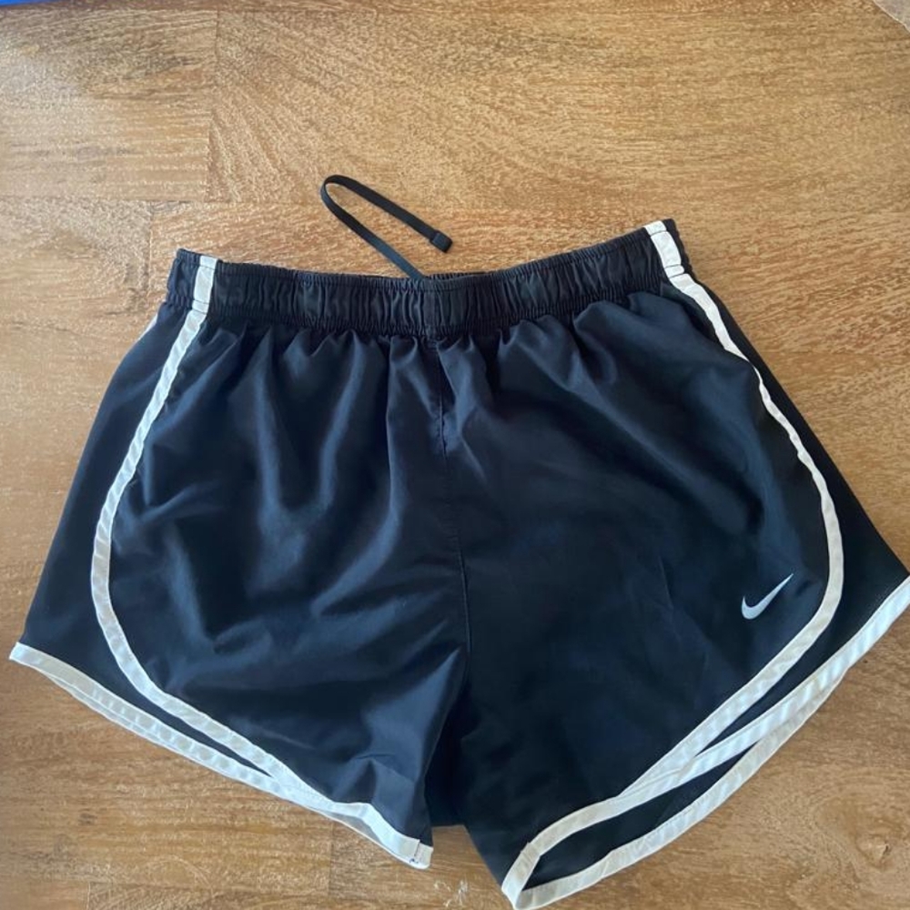 Women's Nike Dri Fit Black and White Tempo Shorts